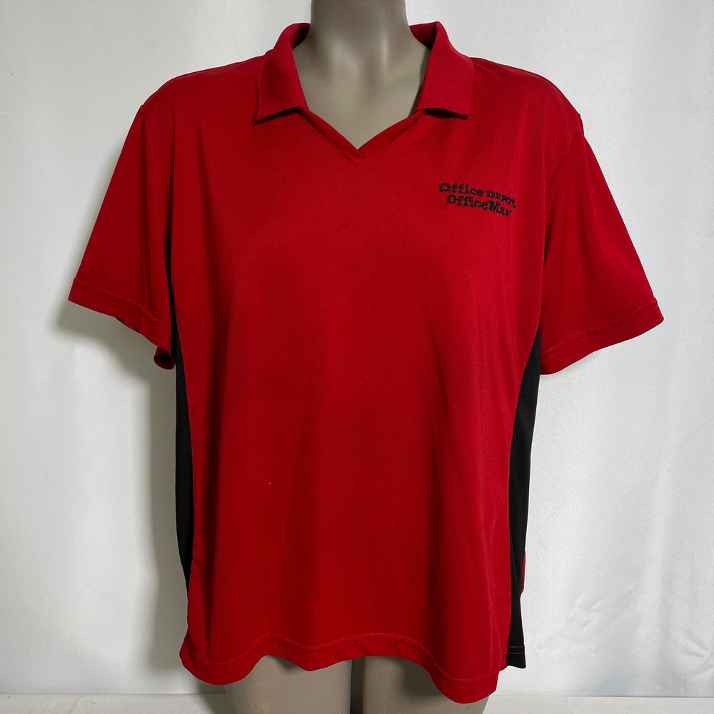 Office Depot OfficeMax Employee Issue WearGuard Red Polo Shirt Women's XL
